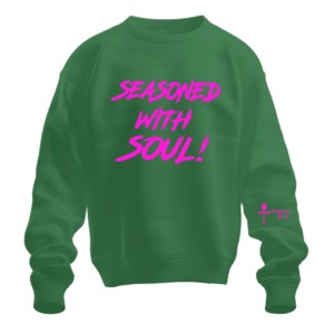 Army Green and Hot Pink Crewneck